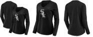 Fanatics Women's Black Chicago White Sox Core Team Long Sleeve V-Neck T-shirt